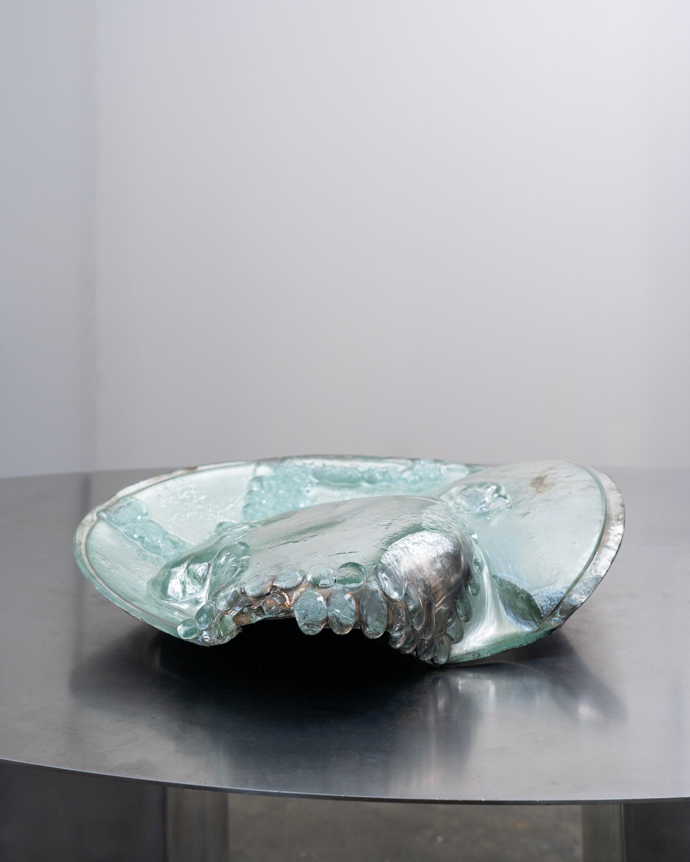 'Lunar Maria' Sculptural Glass Centrepiece Bowl by Christopher Matthews, 2025 — close-up