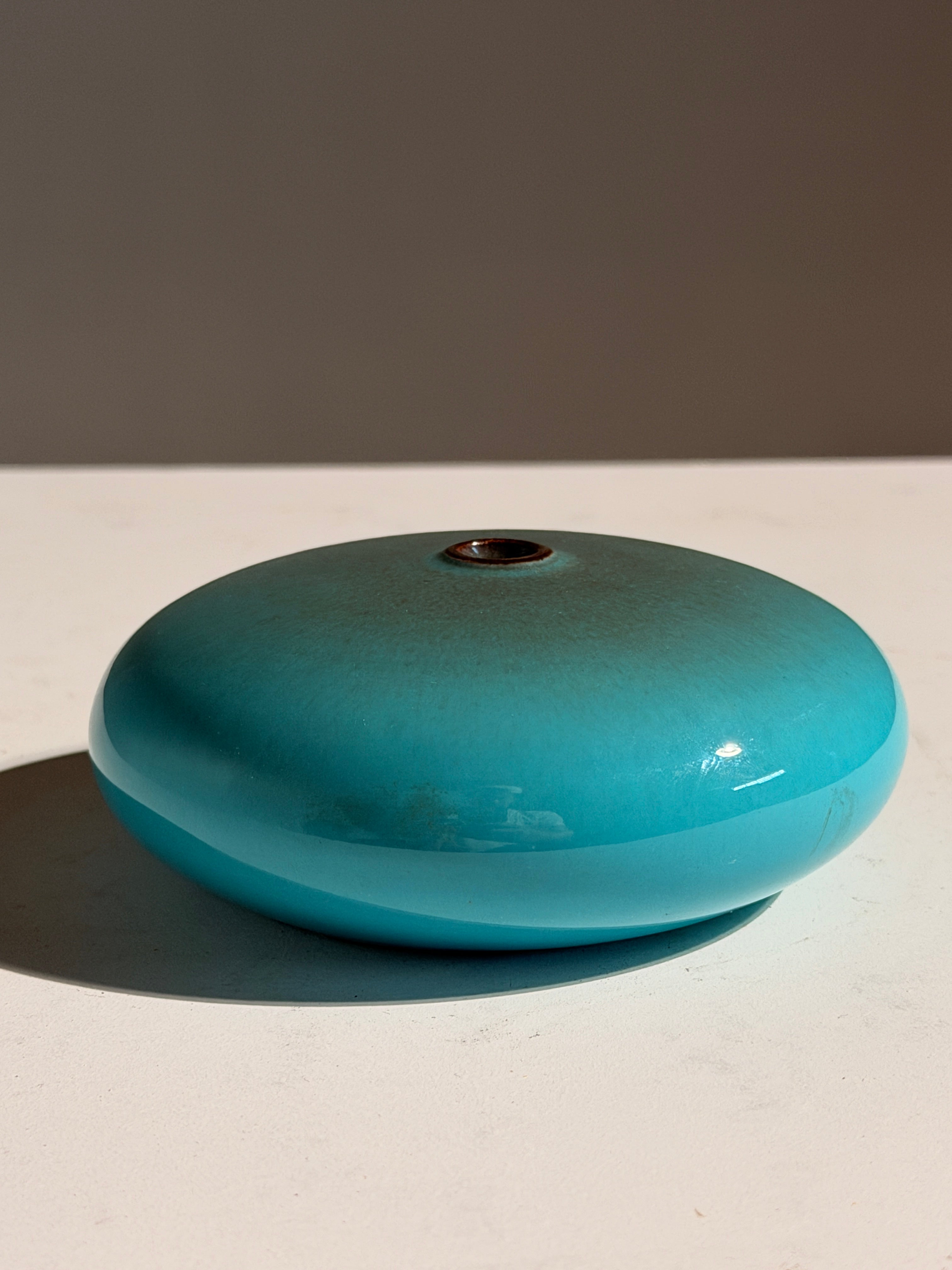Rare blue ceramic soliflore vase by Gabriel Musarra, circa 1960 by Figuresdesign | The Oblist