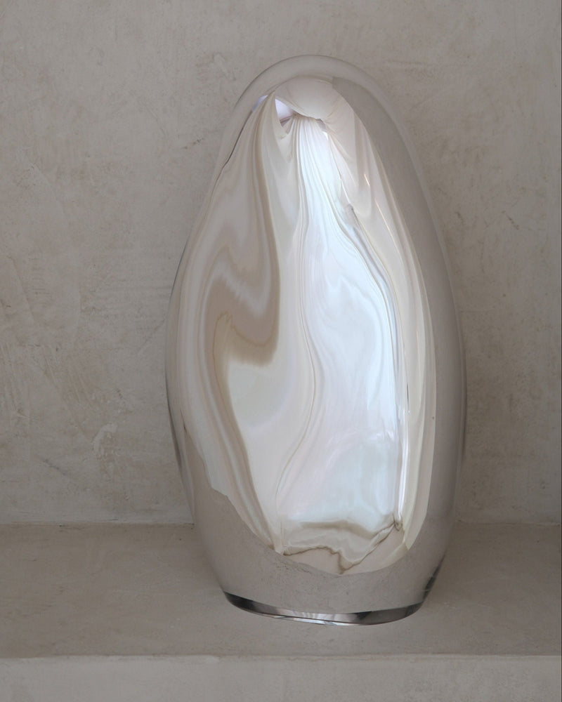 Standing Mirror Glass Sculpture No. 21 | color silver by STUDIO MILENA KLING | The Oblist — reflective glass material