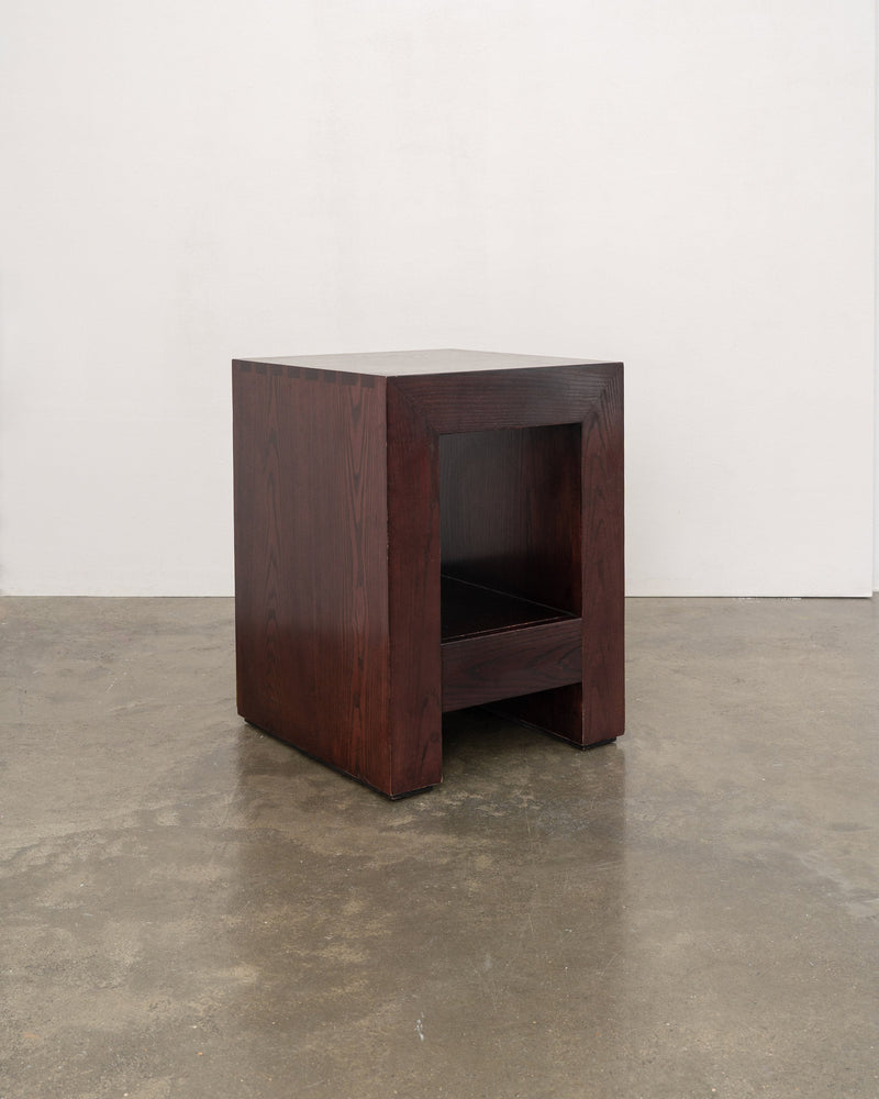Postmodern Ash Cabinet, c.1980 by Tom Bogle | The Oblist — dark wood finish, vintage design