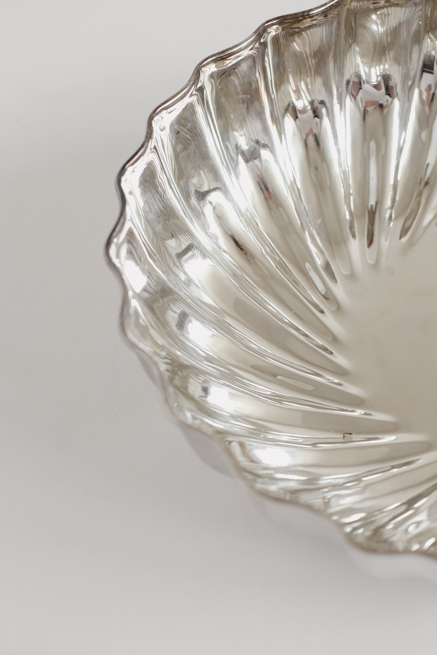 Vintage Guido Galbiati Milano Silver-Plated Shell Bowl — lifestyle setting