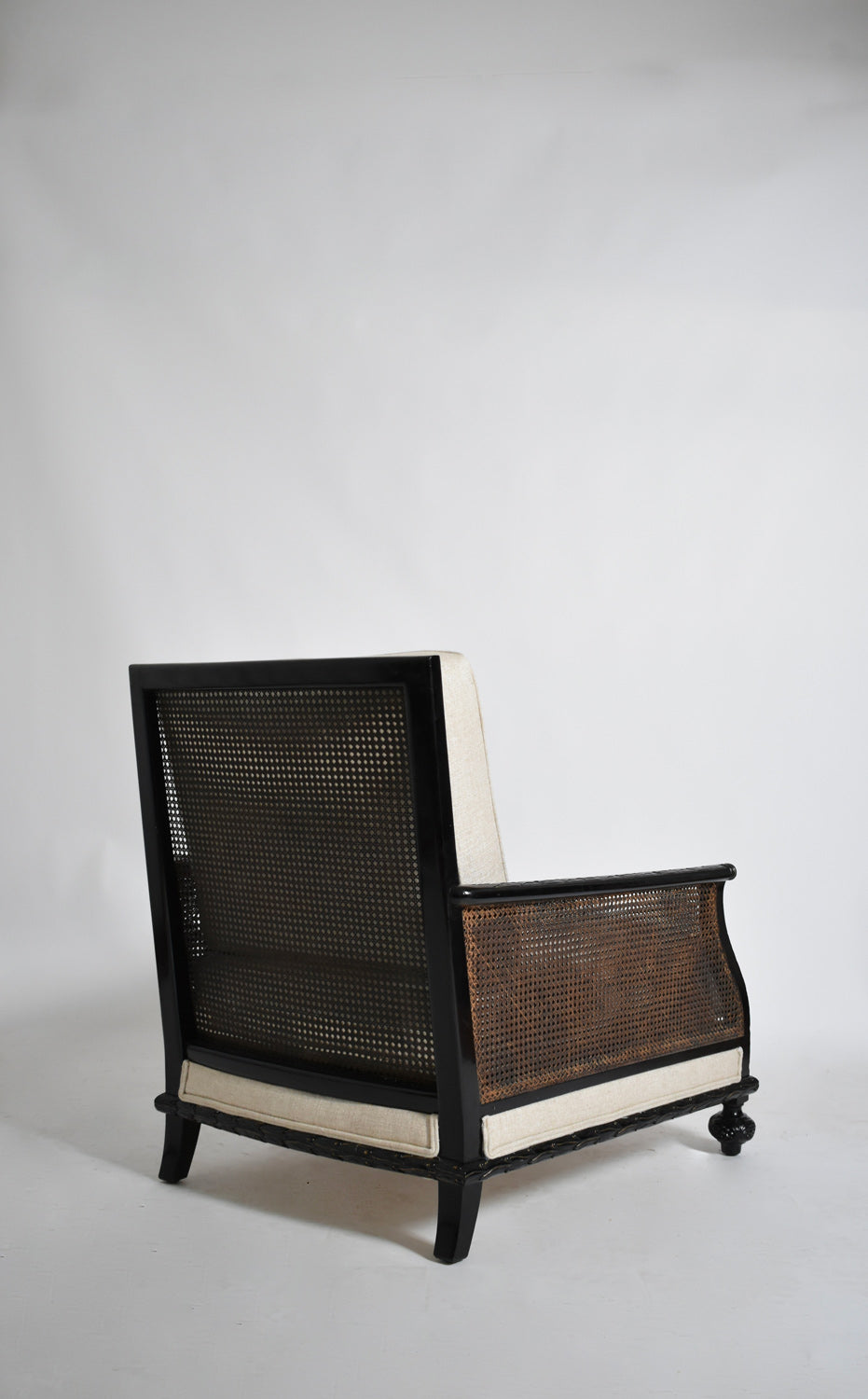 Canning and carved wood armchair, XIXth c. — side angle