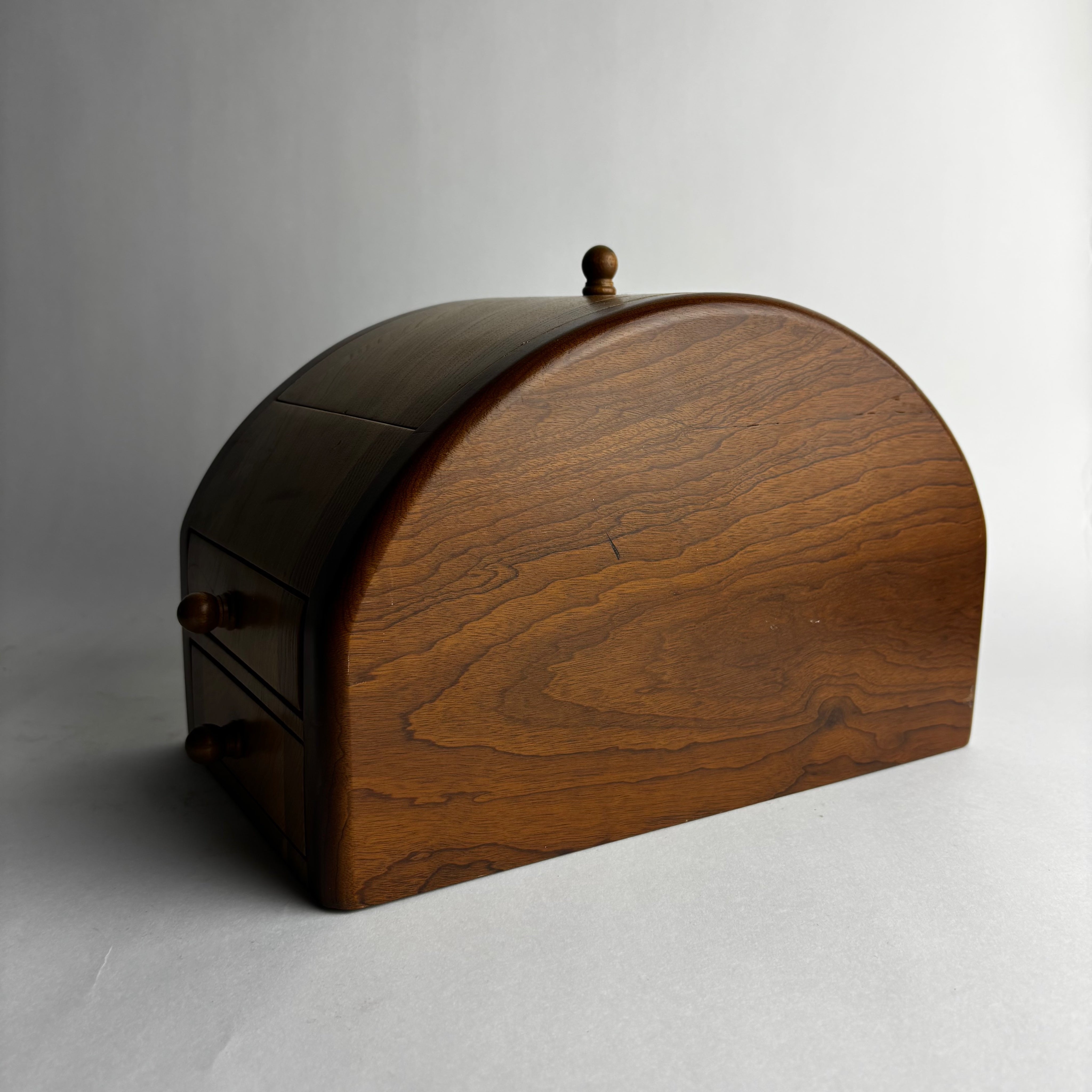 Post Modern Studio Craft Wood Jewelry Case Signed — side angle