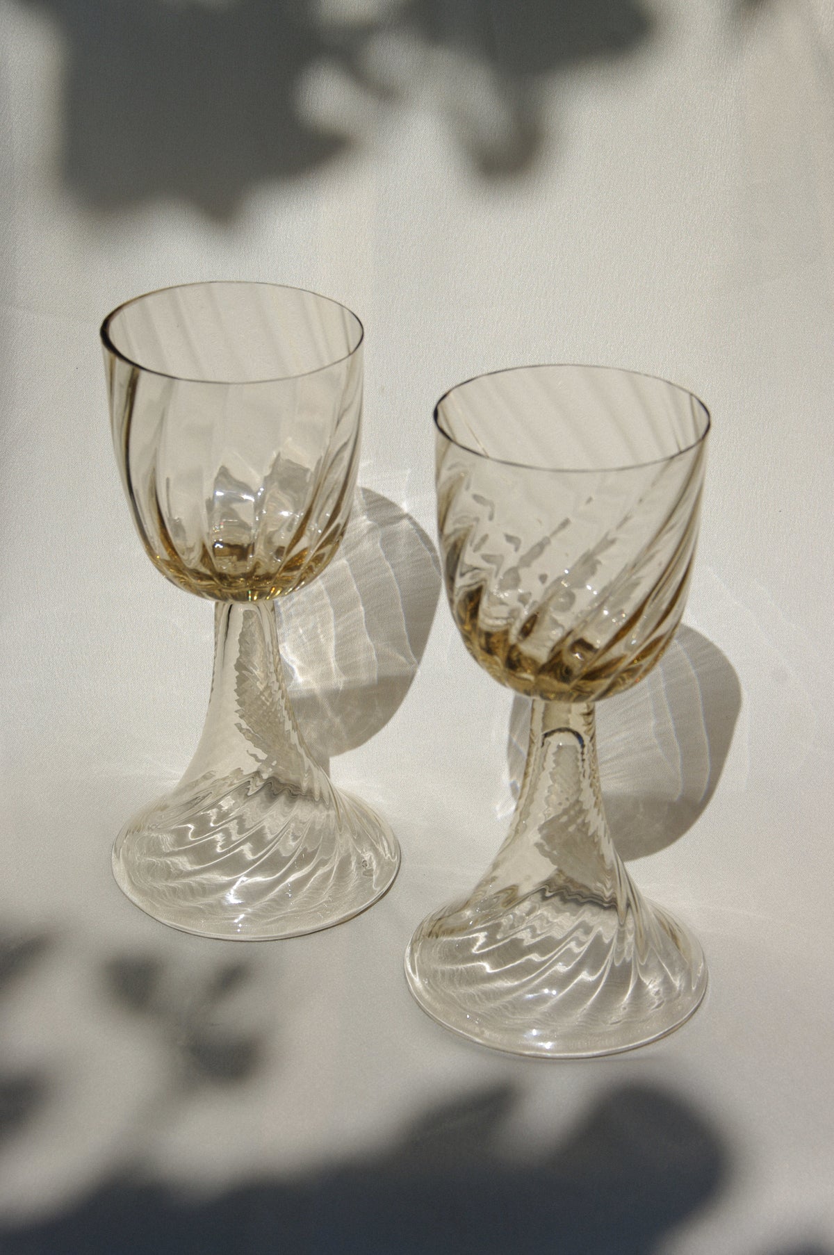 Wine Glasses Pair of Mouthblown Wine Goblets