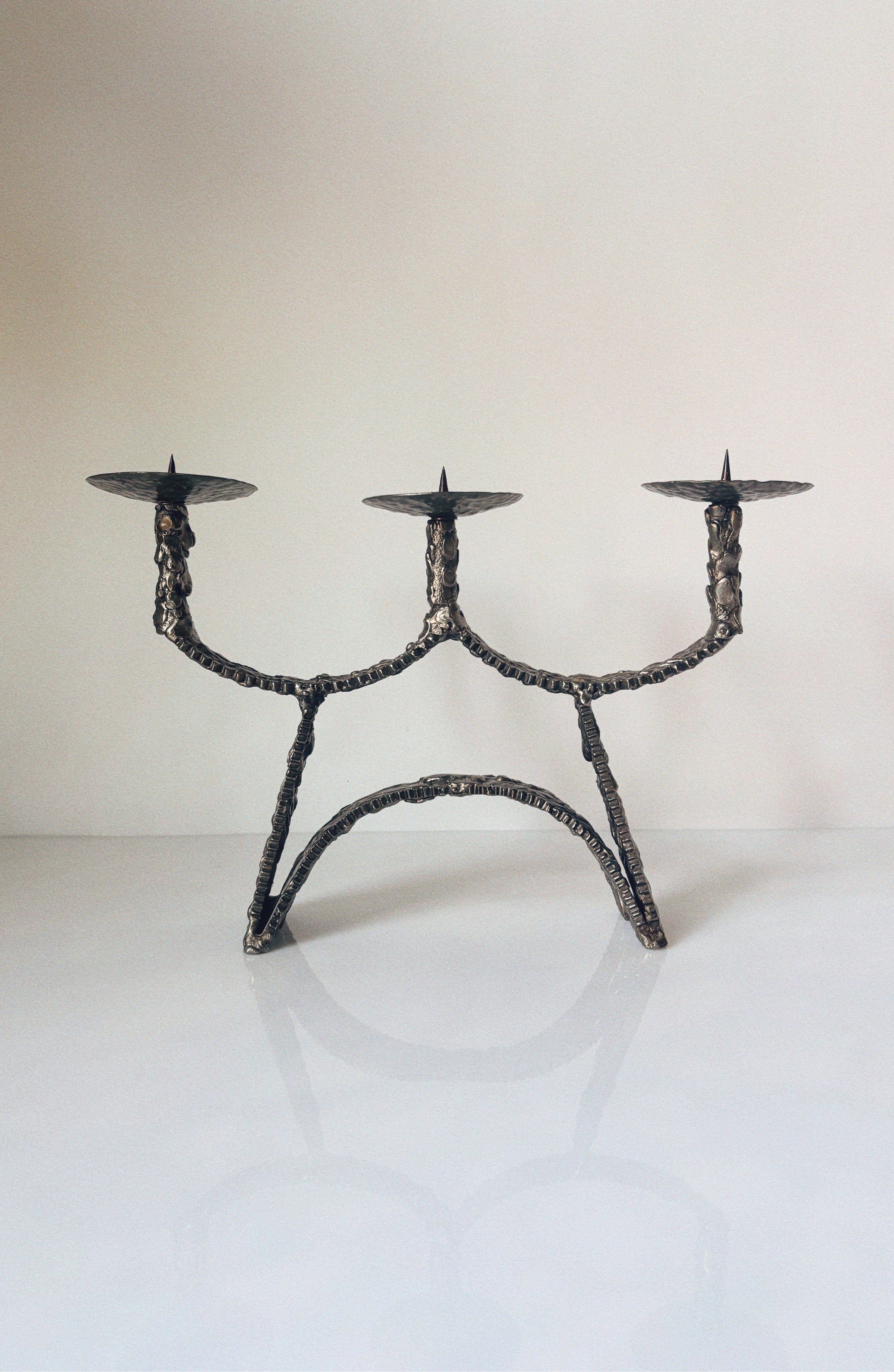 Molten Metal 3 Arm Candlestick — detail view