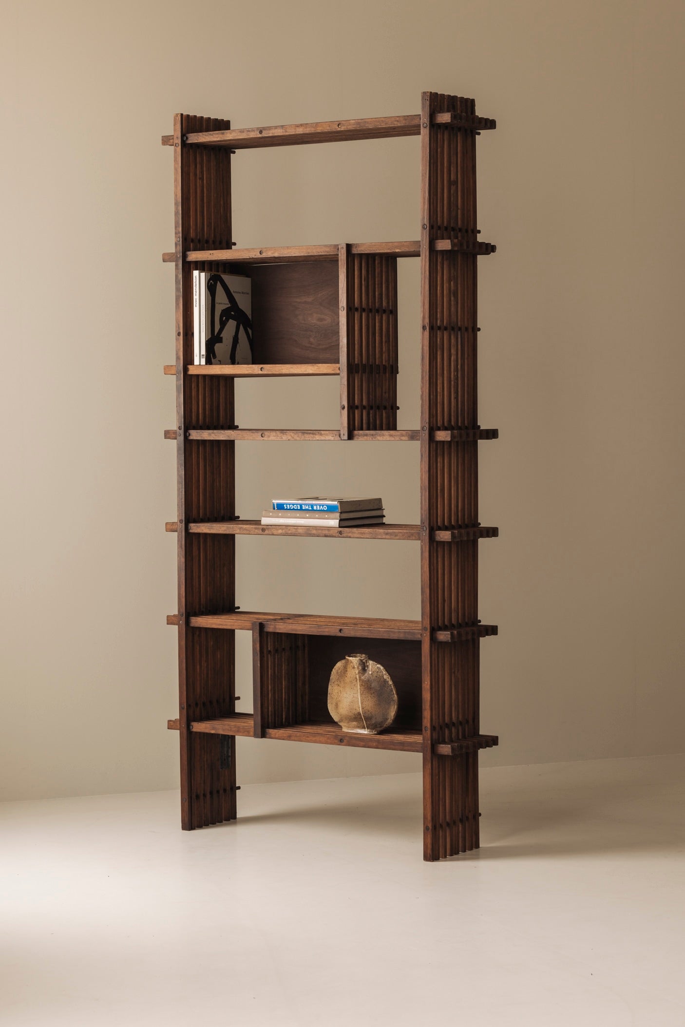 Architectural French oak bookcase / cabinet from the 1950s — view 9