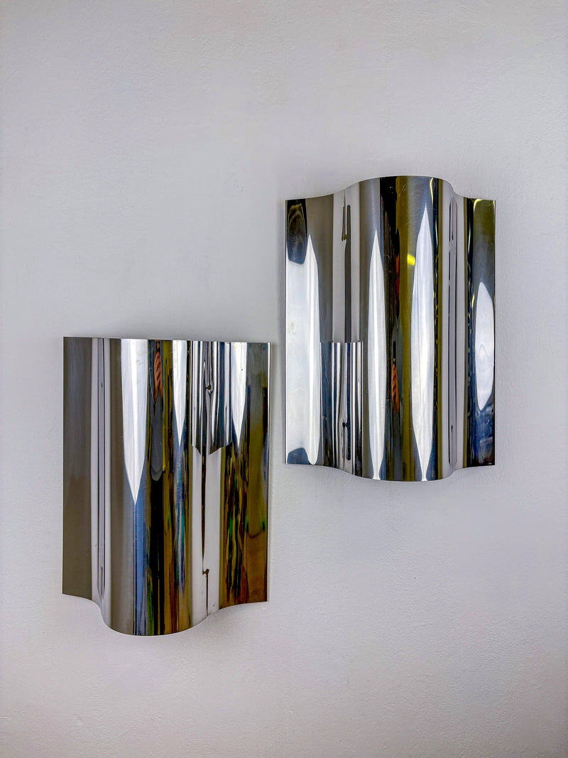 Pair of Space-Age wall Sconces by Sagim, Italy, 1970's — side angle