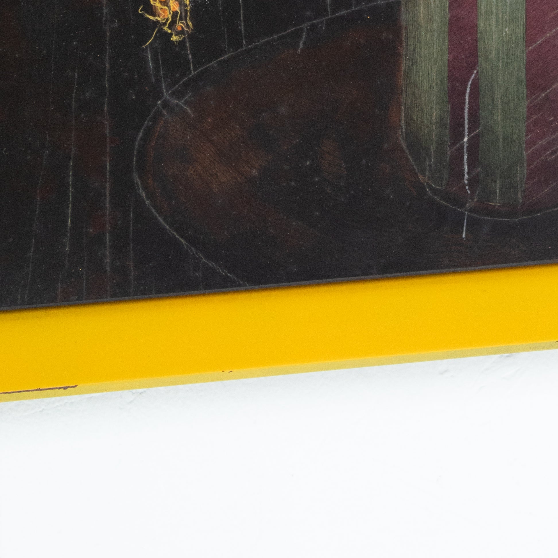 Michel Briard Floral Composition Painting in Yellow Frame — in context