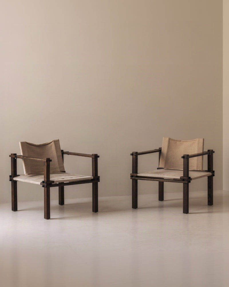 Set of Two Safari Easy Chairs by Gerd Lange for Bofinger, 1960s — side angle