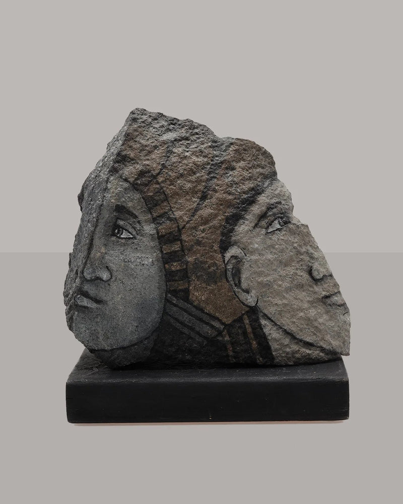 Double sided tempera illustration on stone, by Rita Lillemor Hedelin (B.1946) by RELIC LONDON | The Oblist