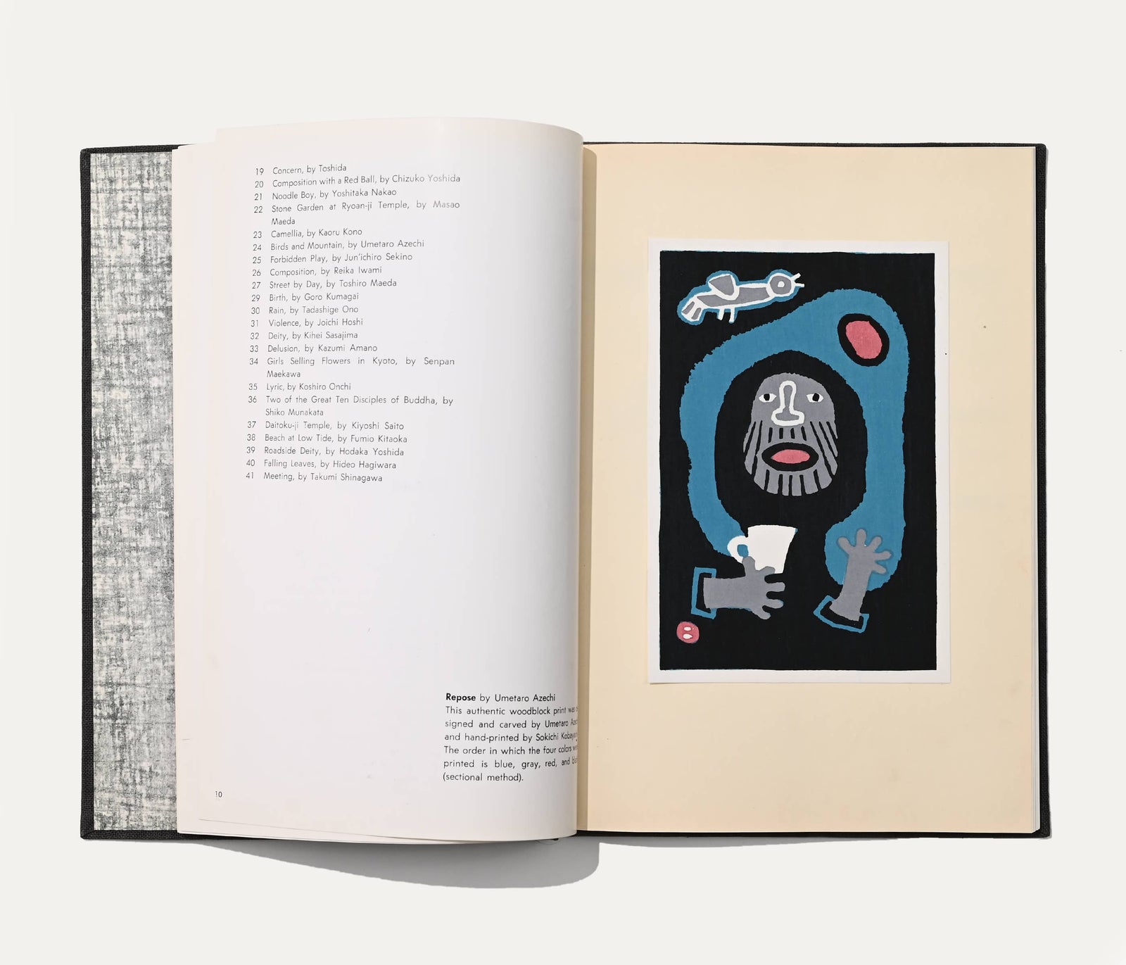 Japanese Woodblock Prints, Umetaro Azechi, 1963 Art Book — lifestyle setting