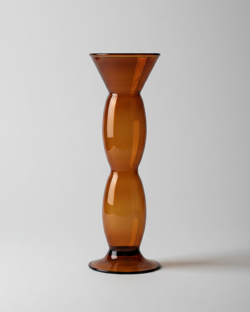 La Maja Hand-blown Amber Vase — detail view