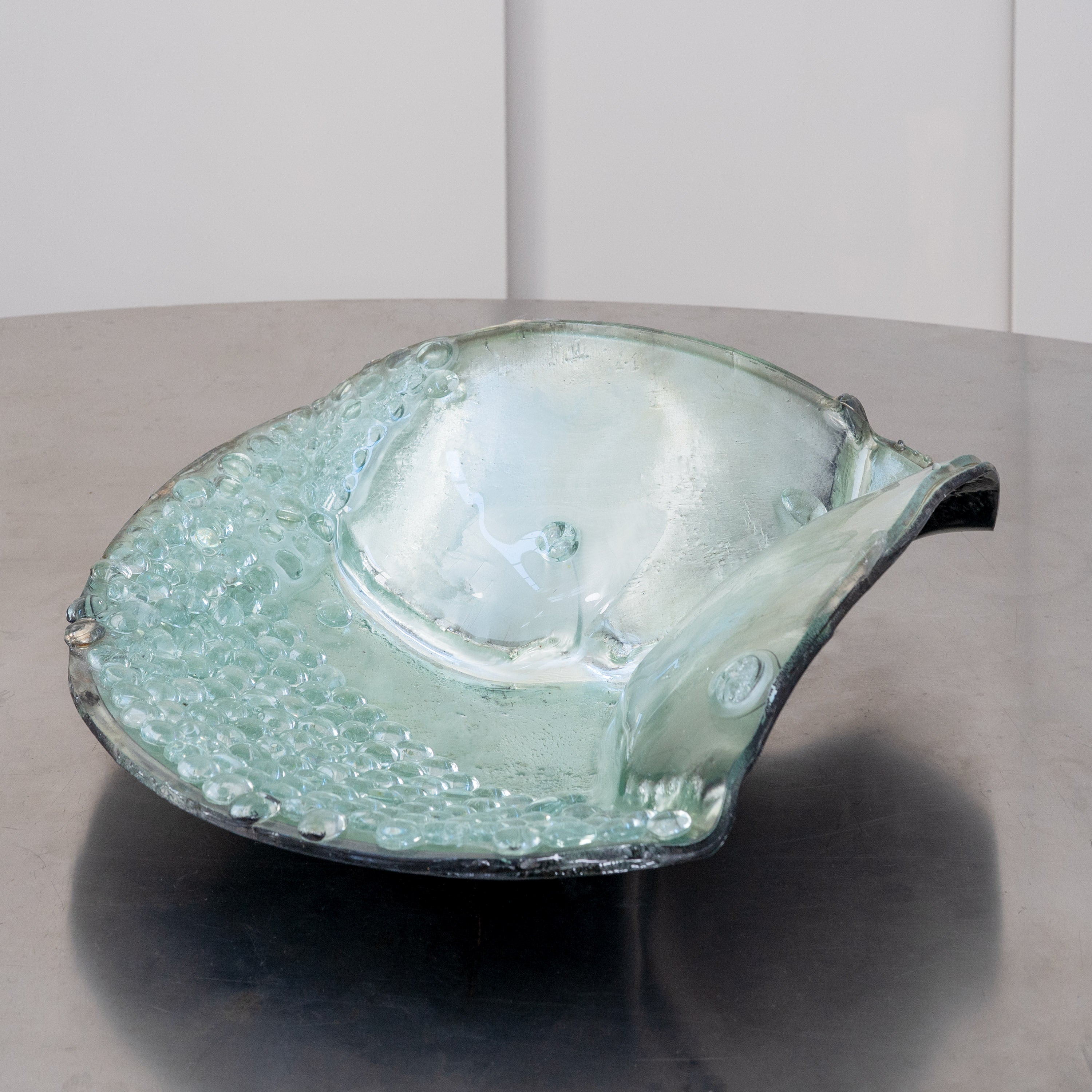 'Lunar Highlands', Sculptural Glass Centrepiece Bowl by Christopher Matthews, 2025 — close-up