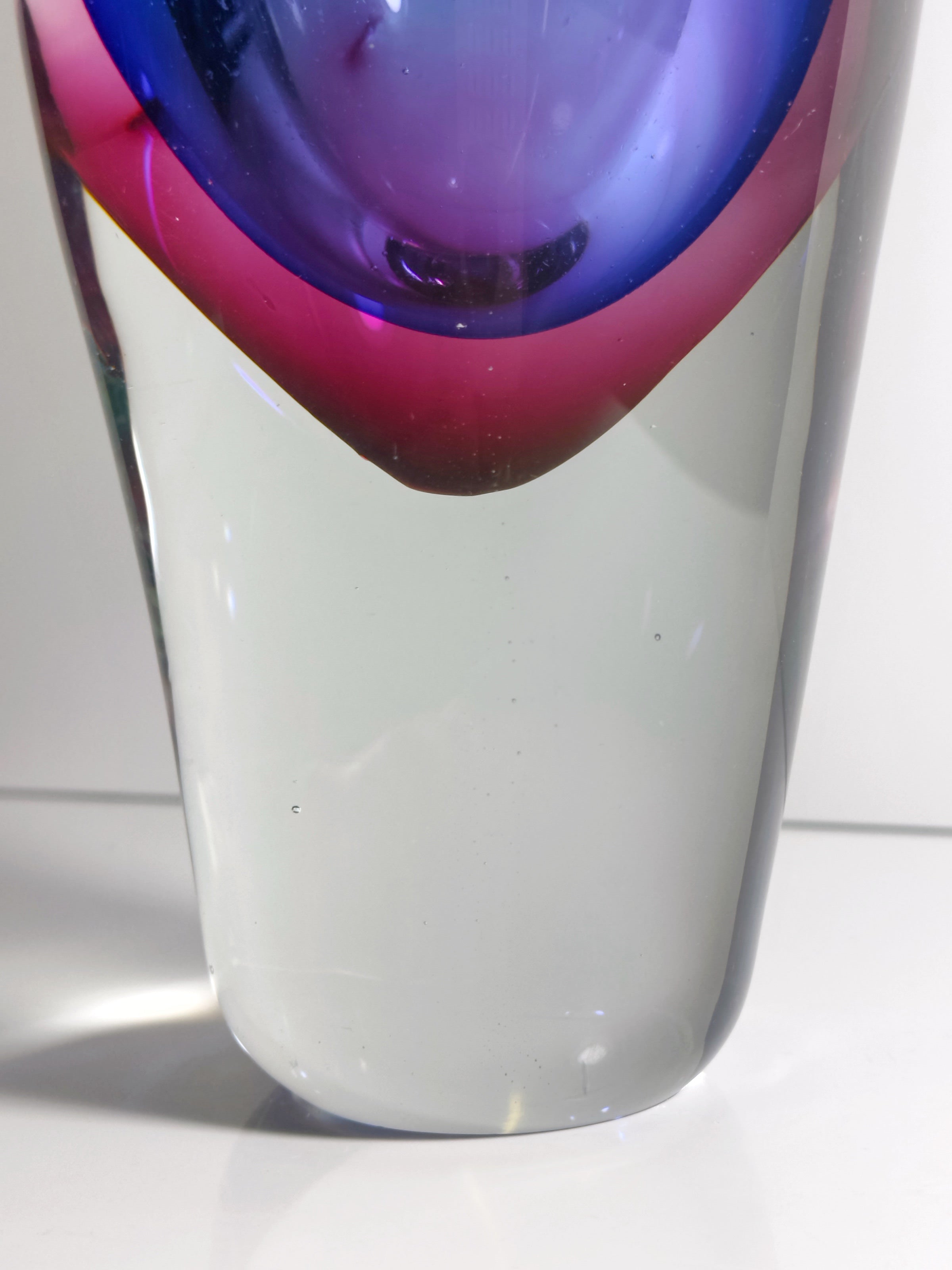Massive Flavio Poli Vase - 1960s — close-up of colorful glass detail