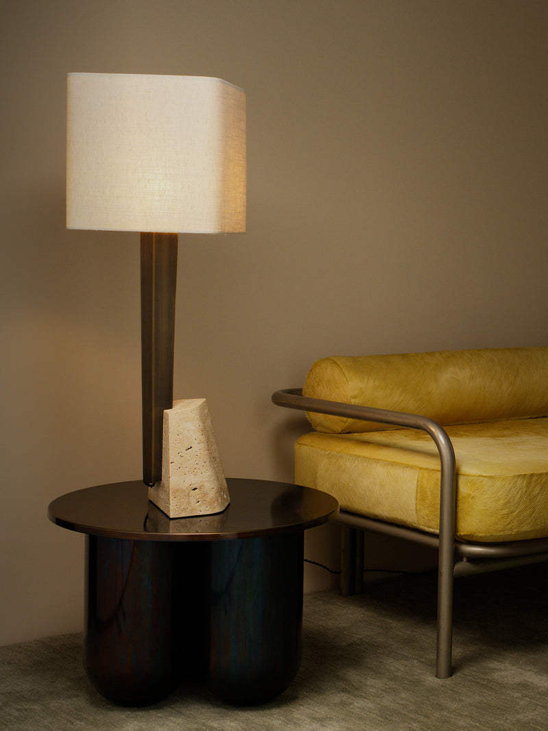 ROC Table — close-up of modern lamp with textured base