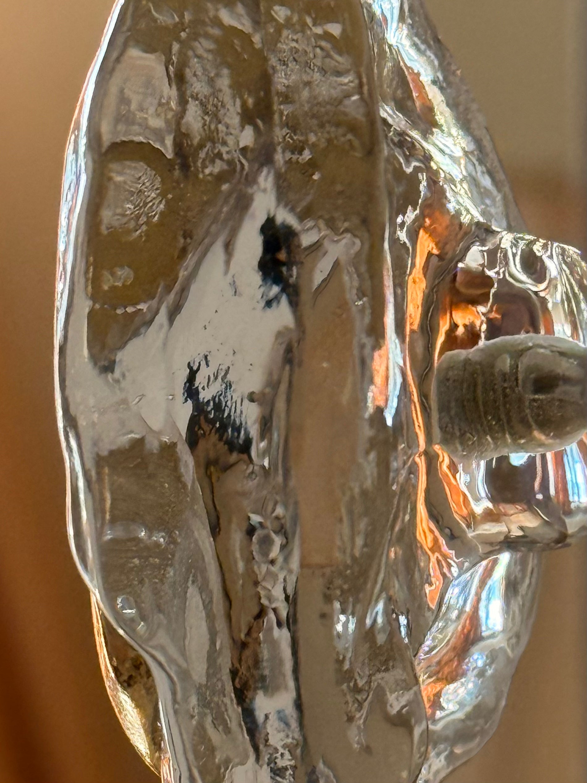 MIRO Cabinet Knob/Wall Hook — top view of clear glass design