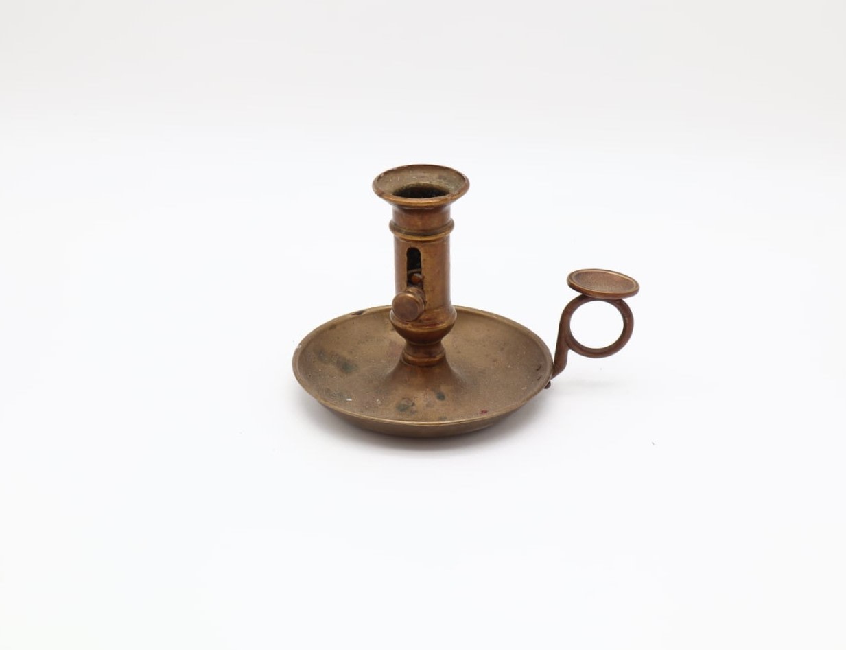 Brass Chamberstick – Netherlands, Late 19th Century — detail view
