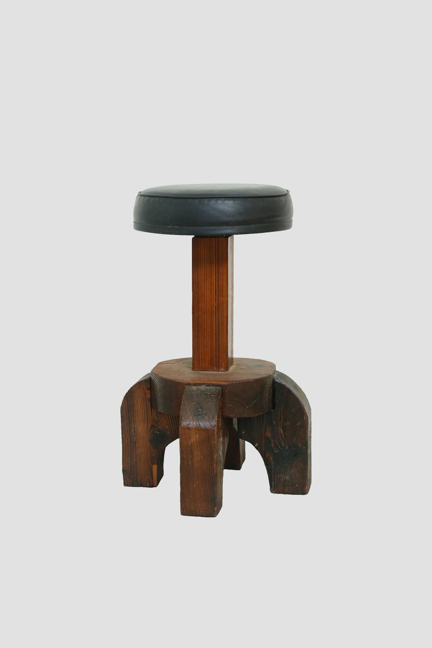 Brutalist Wood Stool by Villa | The Oblist