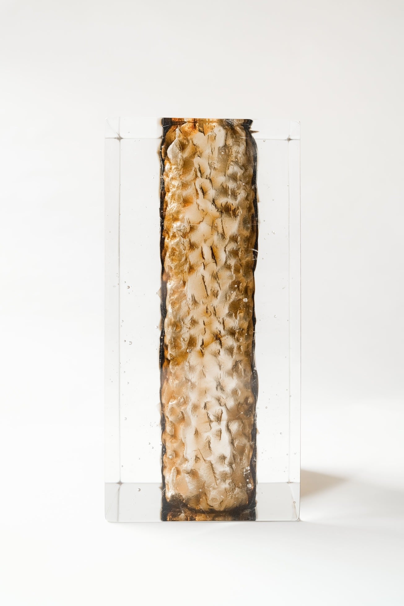 Minimalism Candle Holders in Glass - GEODA Collection - Large — side angle showing textured glass design