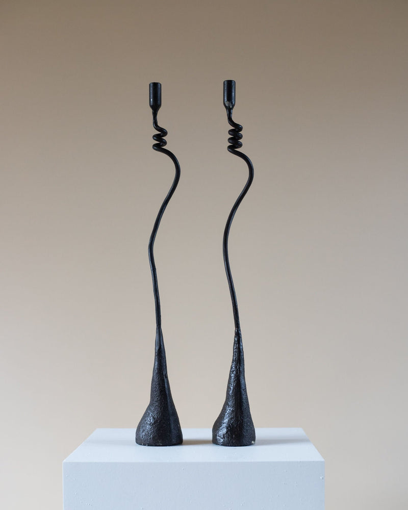 Jasmine Candleholders by Maud Vaughan | The Oblist — handcrafted black metal design