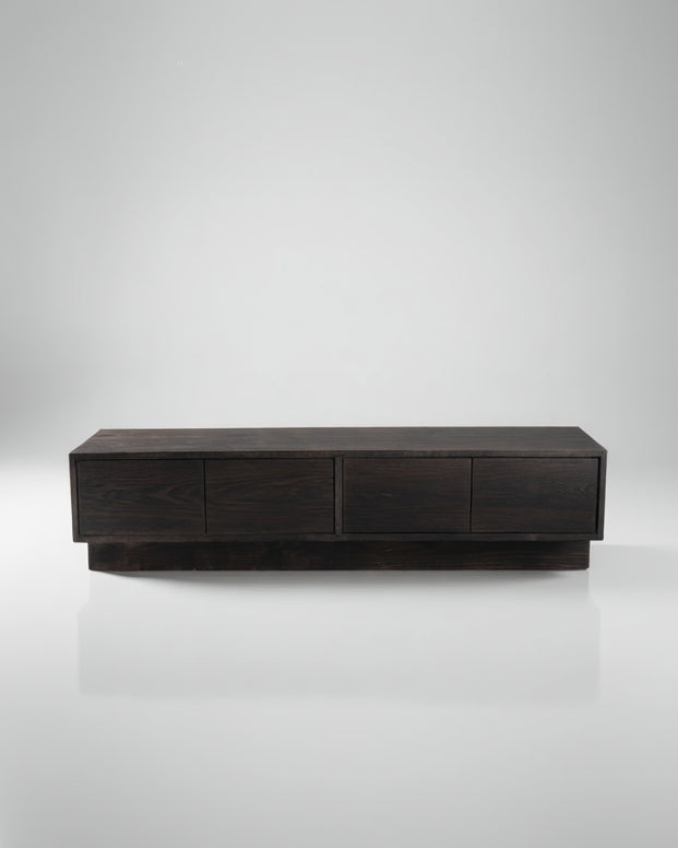 Obsidian Console, Burned Solid Oak, Shou Sugi Ban Technique. by No Age Studio LLC  | The Oblist