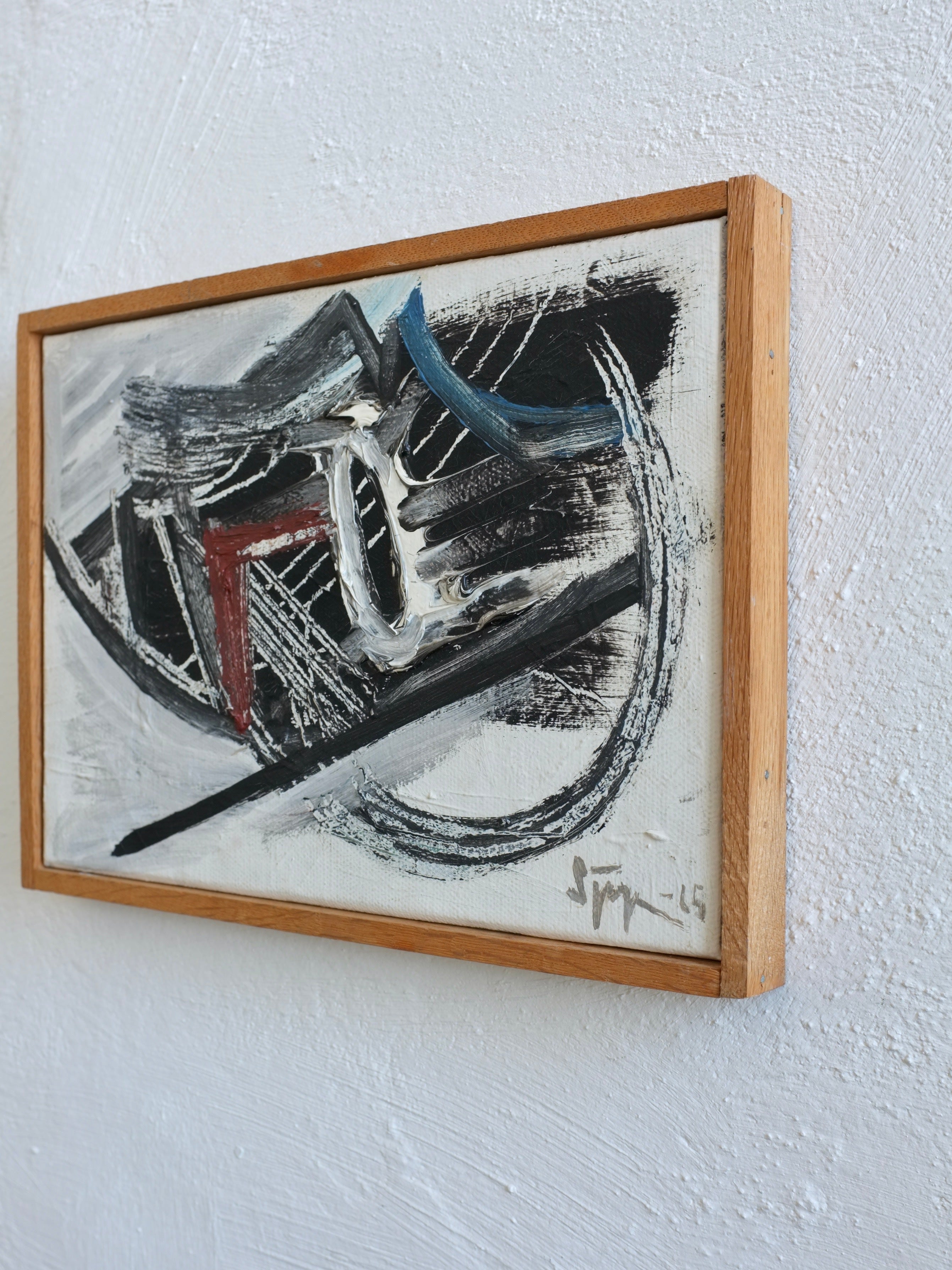 Peinture à l'huile abstraite Lars Sjögren, Suède, 1965
