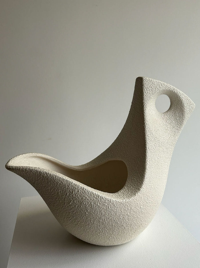 Handcrafted ceramic Bertoncello vase with elegant hand-painted details