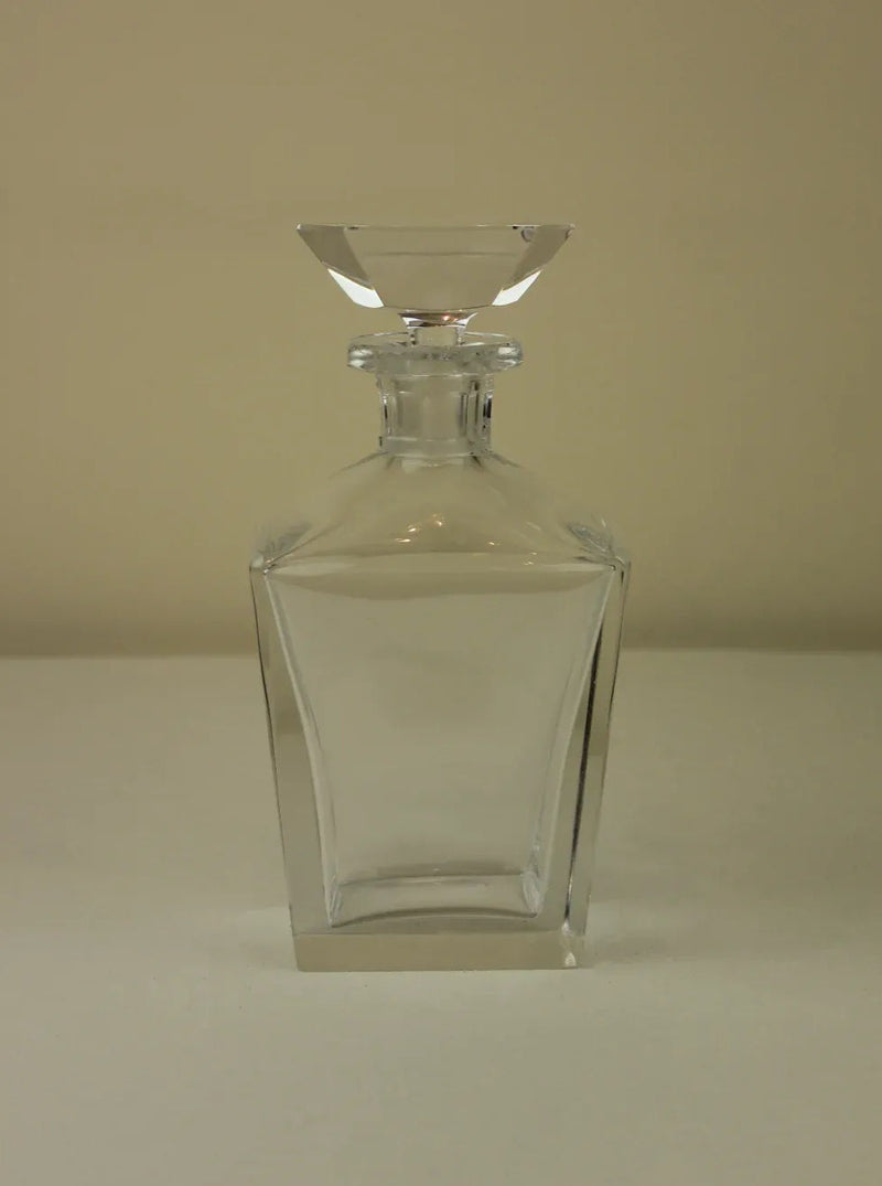 Elegant German Decanter Set with Matching Glasses and Wooden Tray