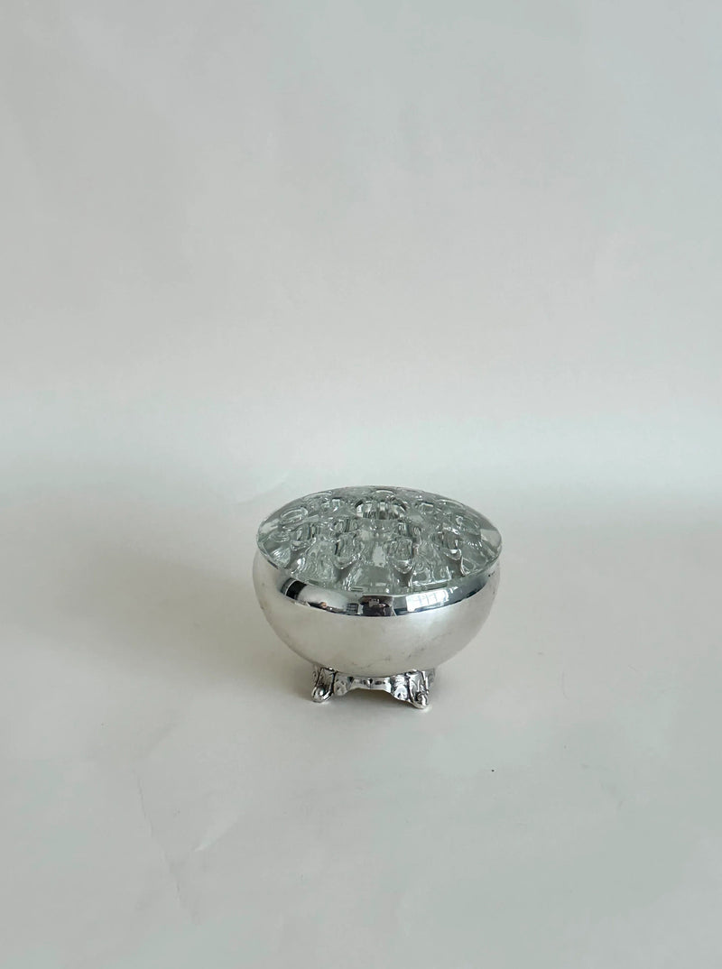 Beautiful silver posy bowl with intricate floral detailing and elegant design