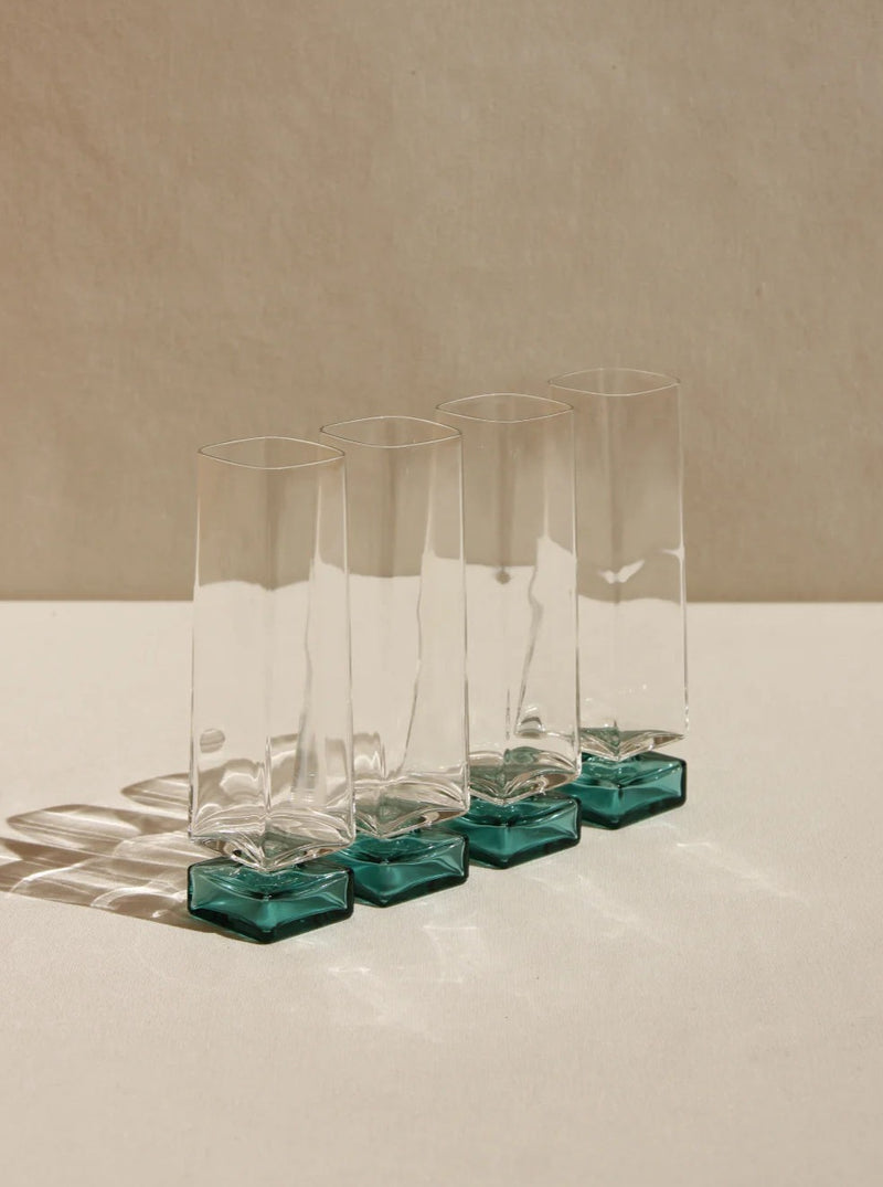 Elegant Italian Glasses with gold-trimmed rims and delicate floral patterns