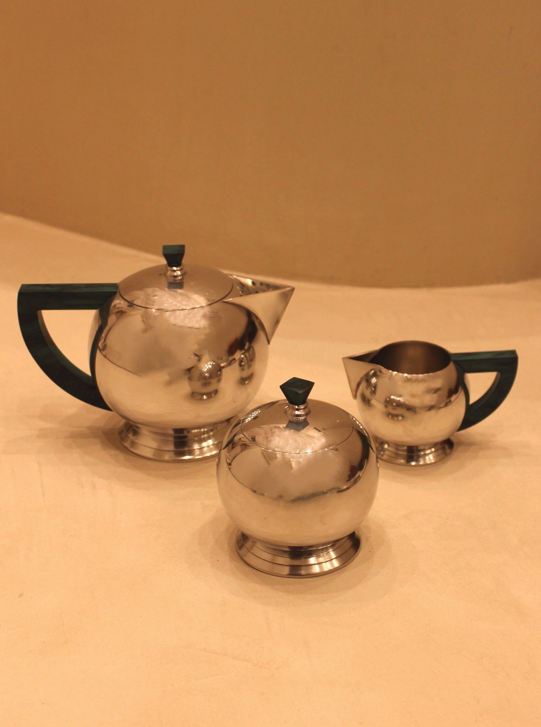 Luxurious Art Déco Coffee Service Set with Fine China and Intricate Patterns