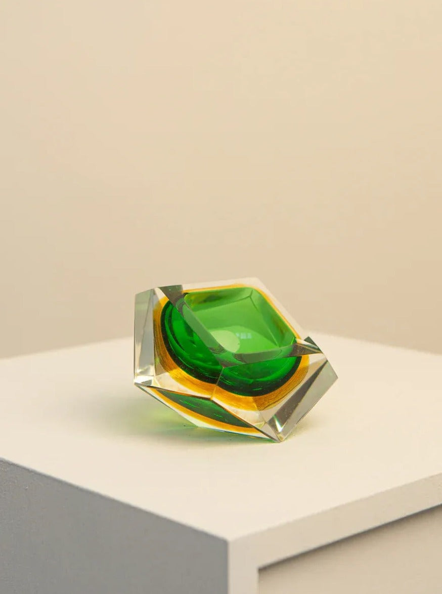 Cendrier Diamant en Verre de Murano par Flavio Poli pour Seguso années 60