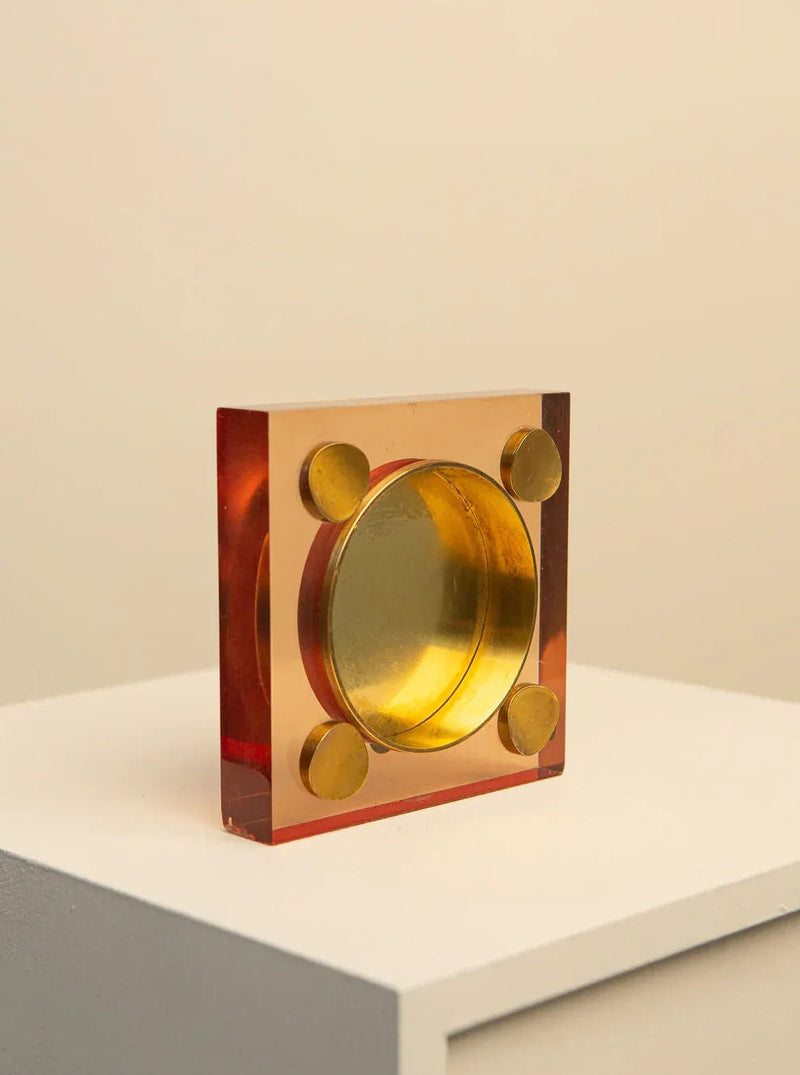  Elegant and Stylish Smoked Plexiglas Ashtray for Adeglas Torino from the 70's