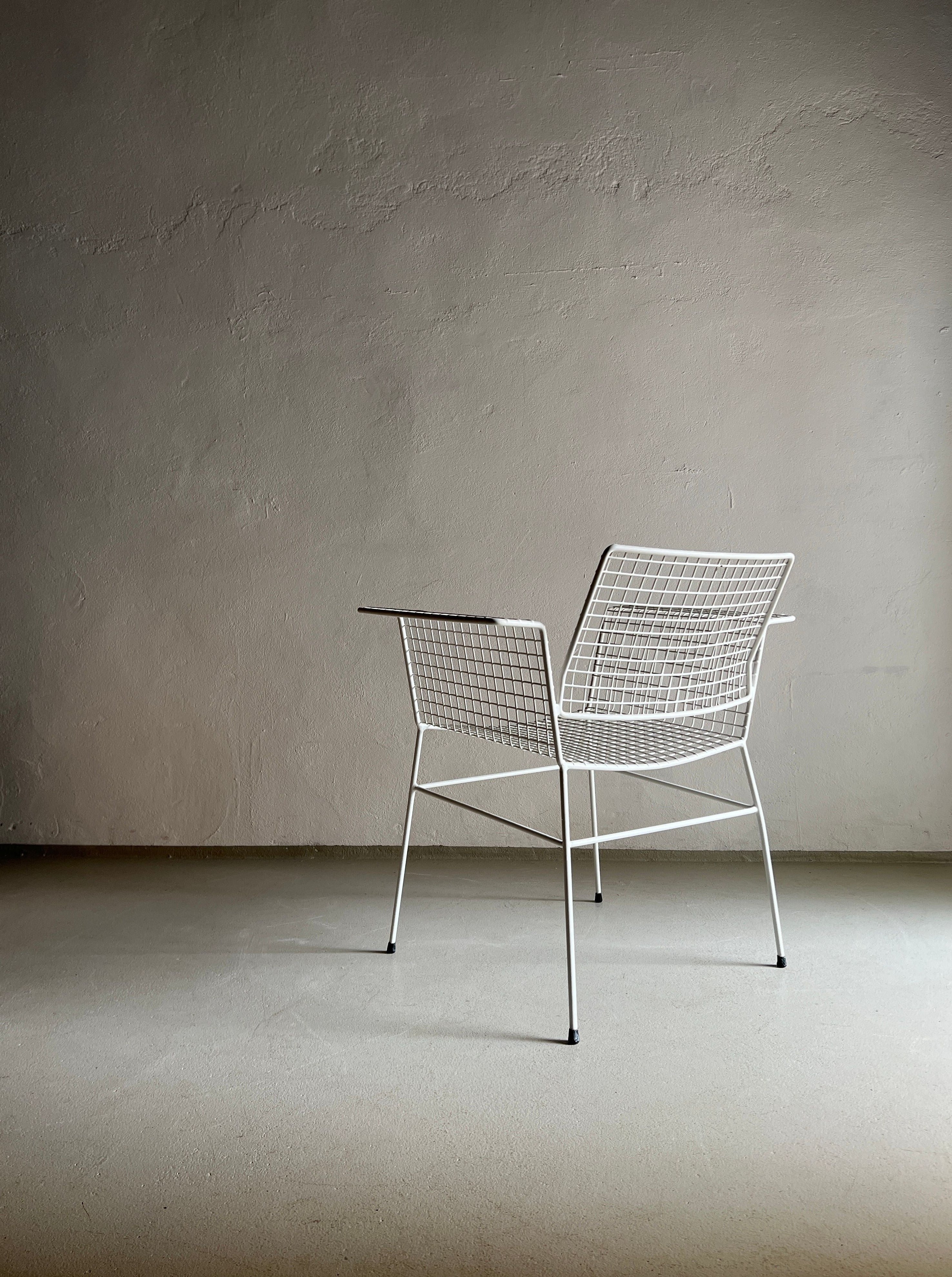 White Metal Wire Chair From Erlau 1960s