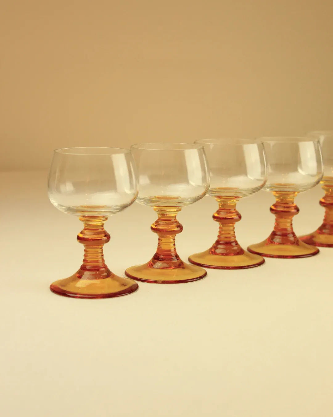 Beautiful set of six Roemer glasses, perfect for serving wine and adding elegance to any table setting