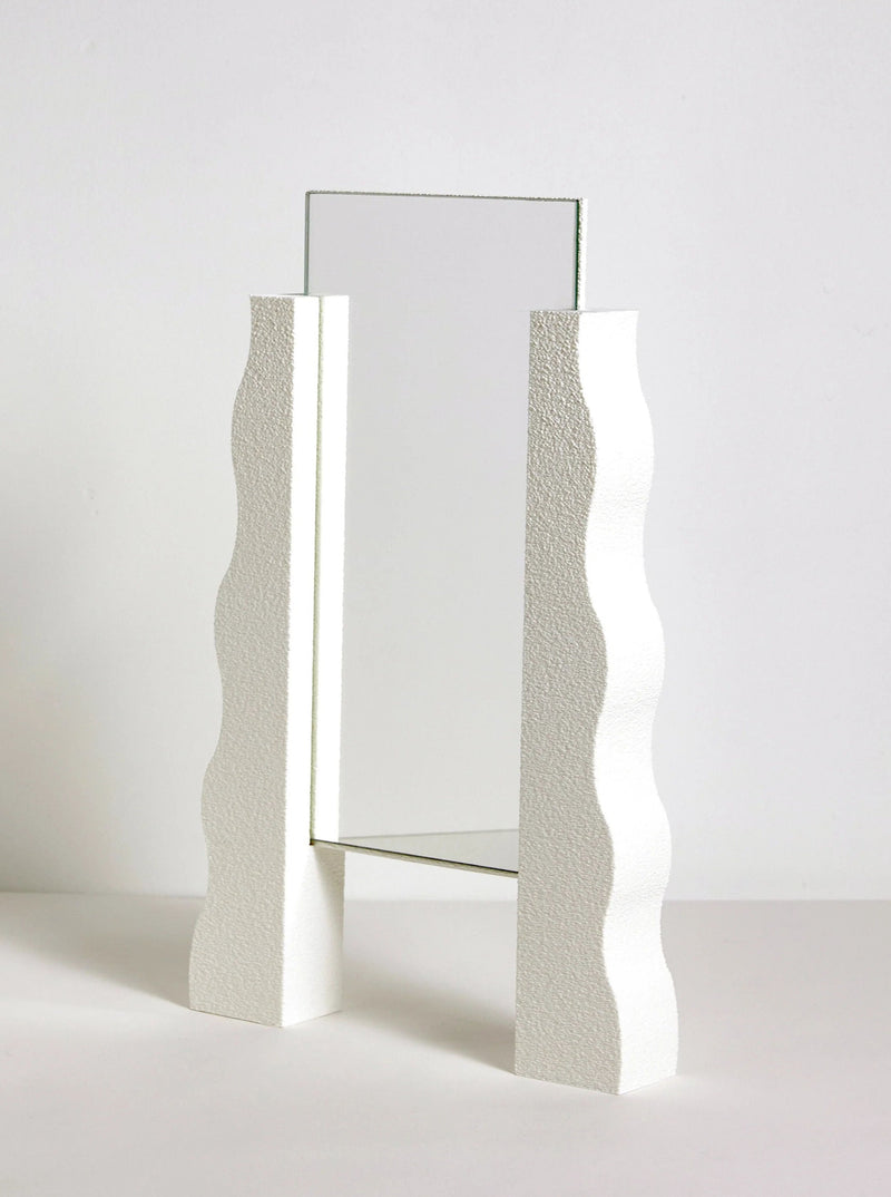 Large Créon Mirror with intricate silver floral detailing and beveled edges