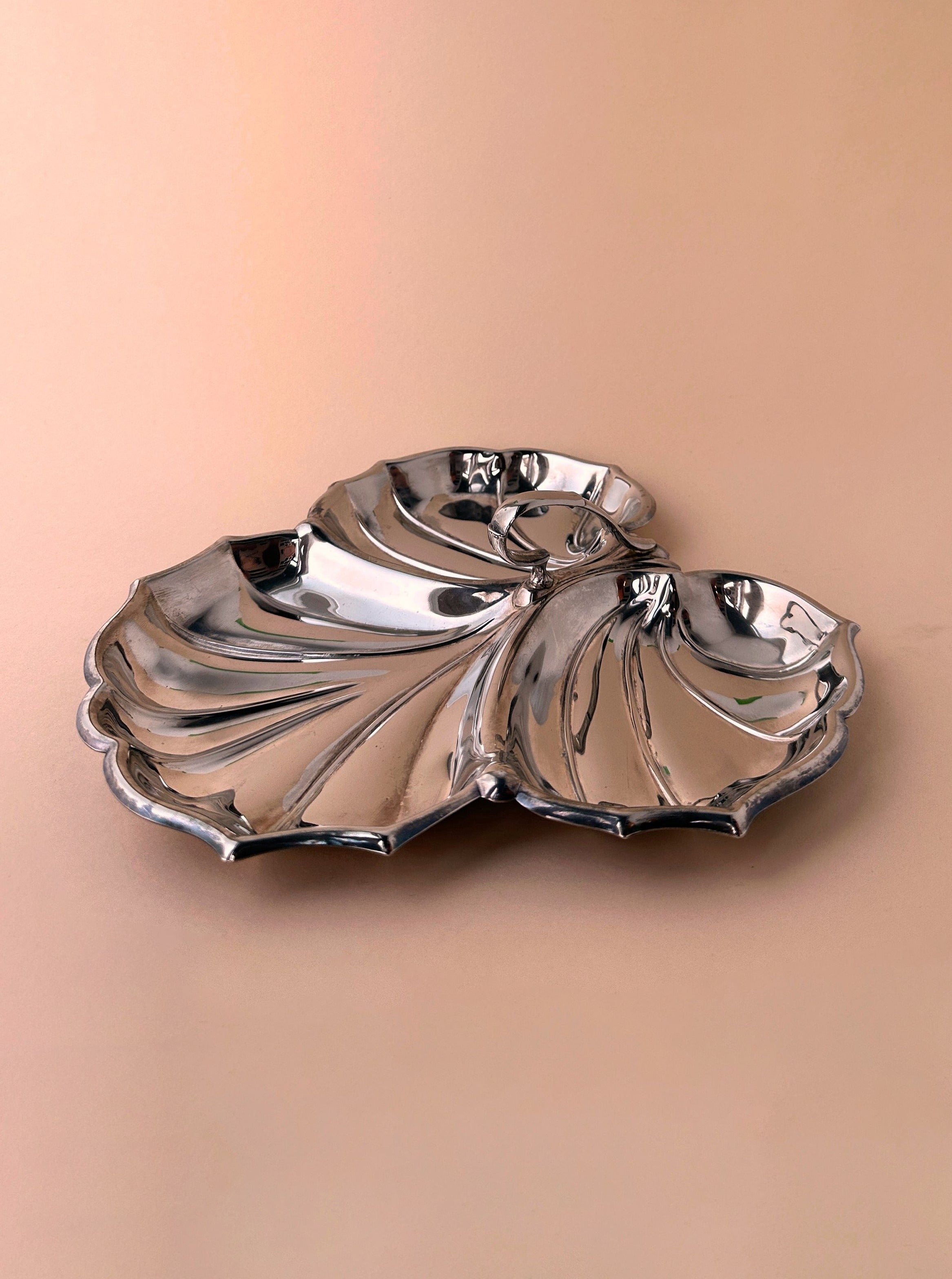 Silver Plated Shell Shaped Tender in Art Deco Revival Style