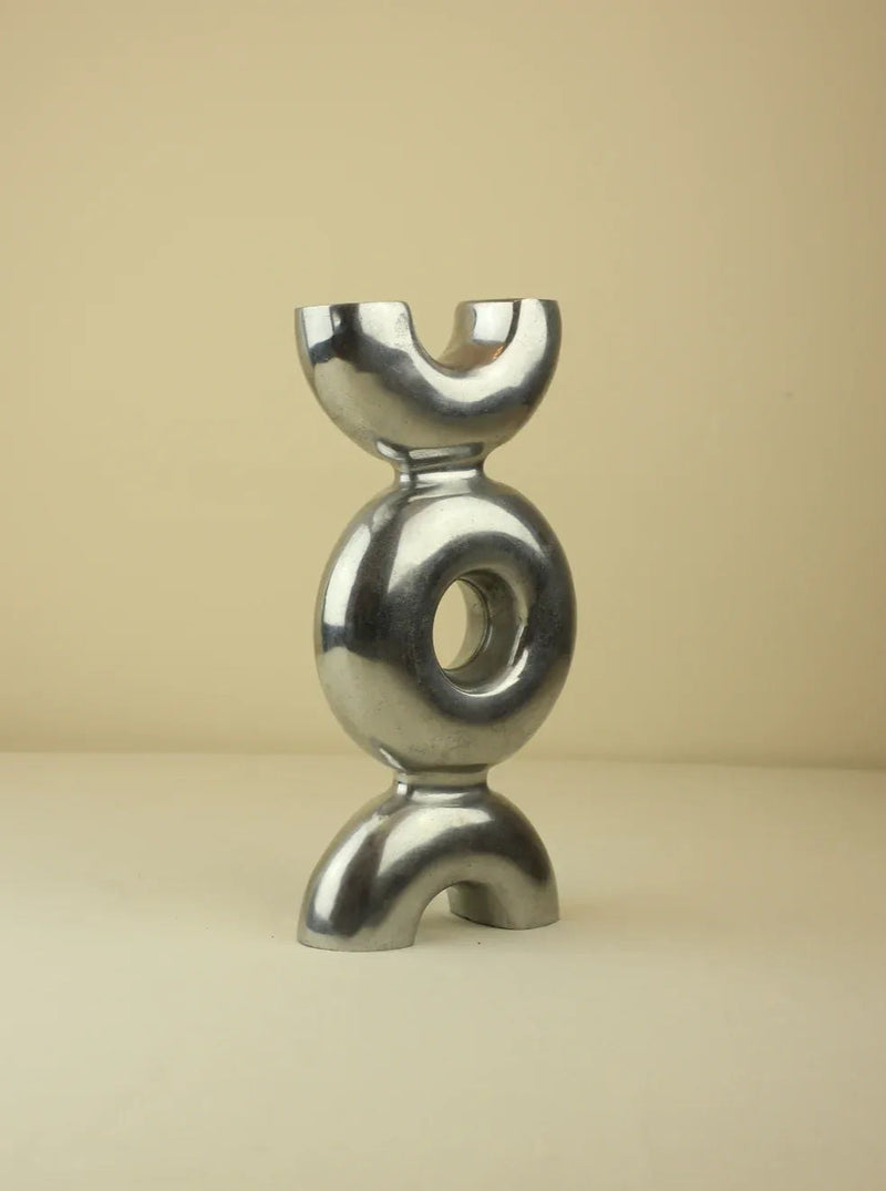 Handcrafted candleholder featuring a unique and modern design