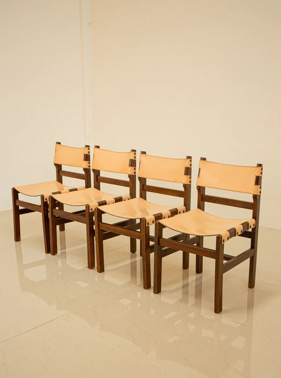 Set of 4 Wooden Chairs for Maison Regain 70's