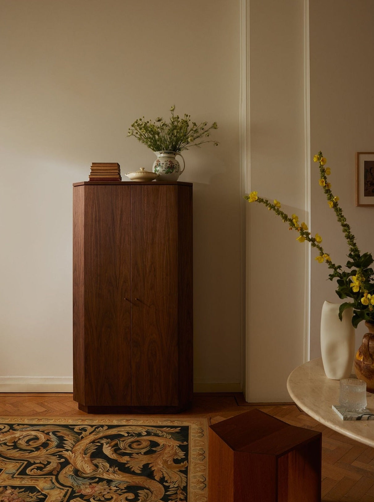 Winston Drinks Cabinet in Walnut and Oak, with ample storage space and elegant design