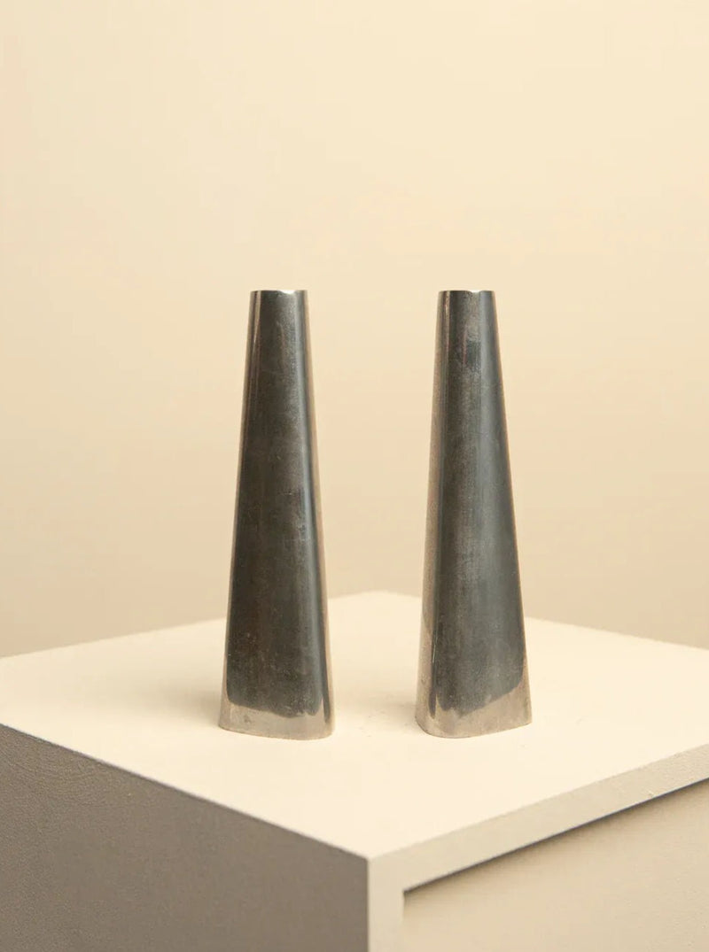 Set of vintage chrome-plated candleholders designed by Erika Pekkari for IKEA 90's