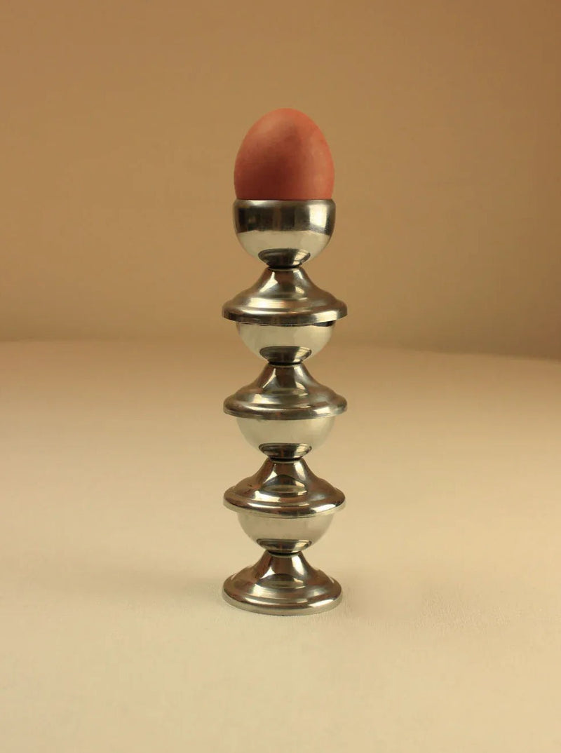 Stainless steel egg cups set with polished finish and sleek design
