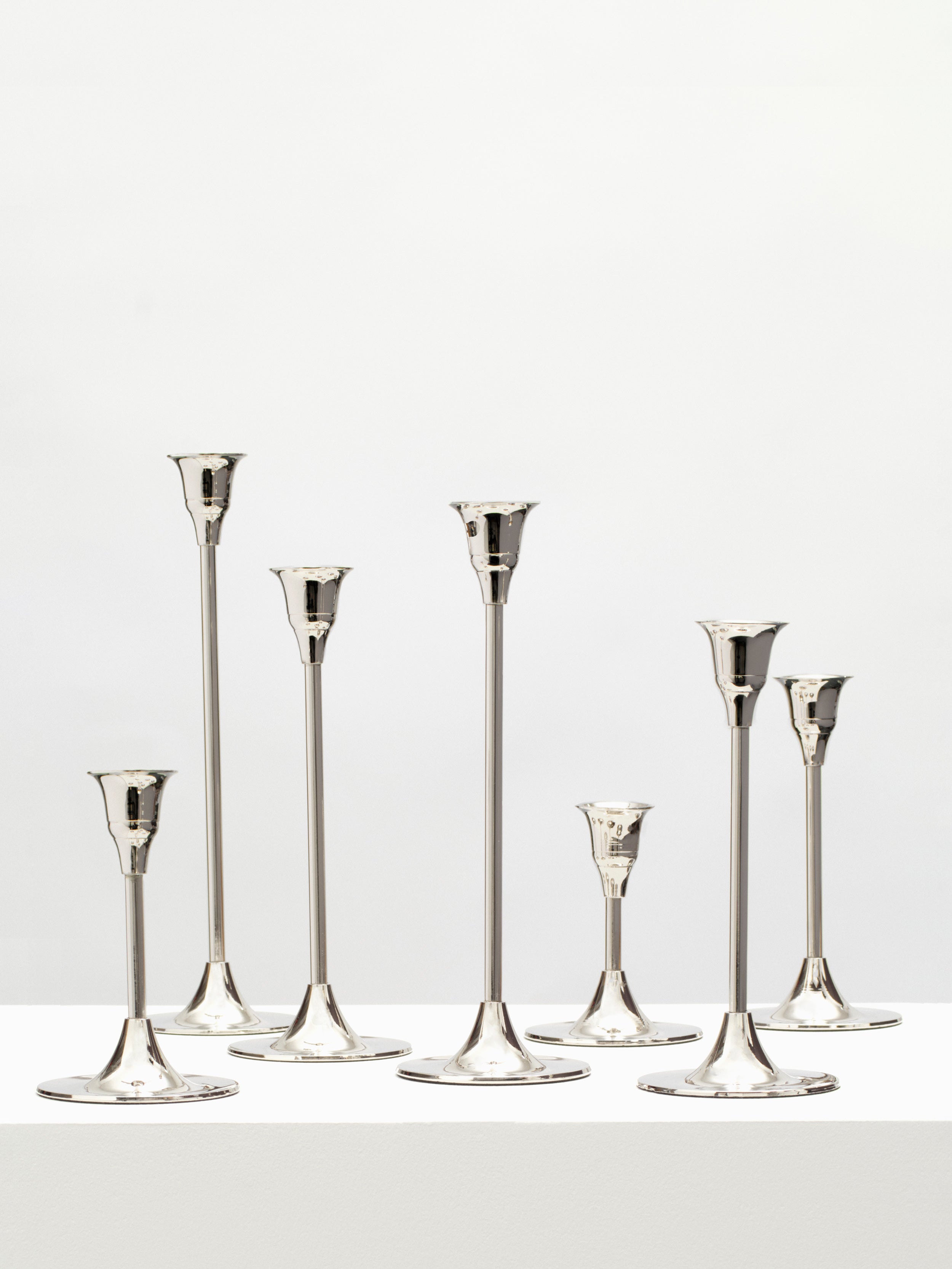  Elegant candle holders made of high-quality silver metal