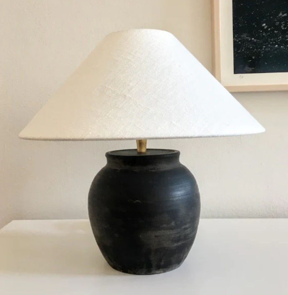 Small Antique Earthenware Lamp
