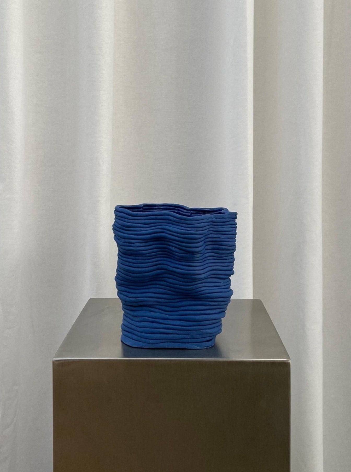Vases Blue Wobbly Porcelain Vase 2222Studio