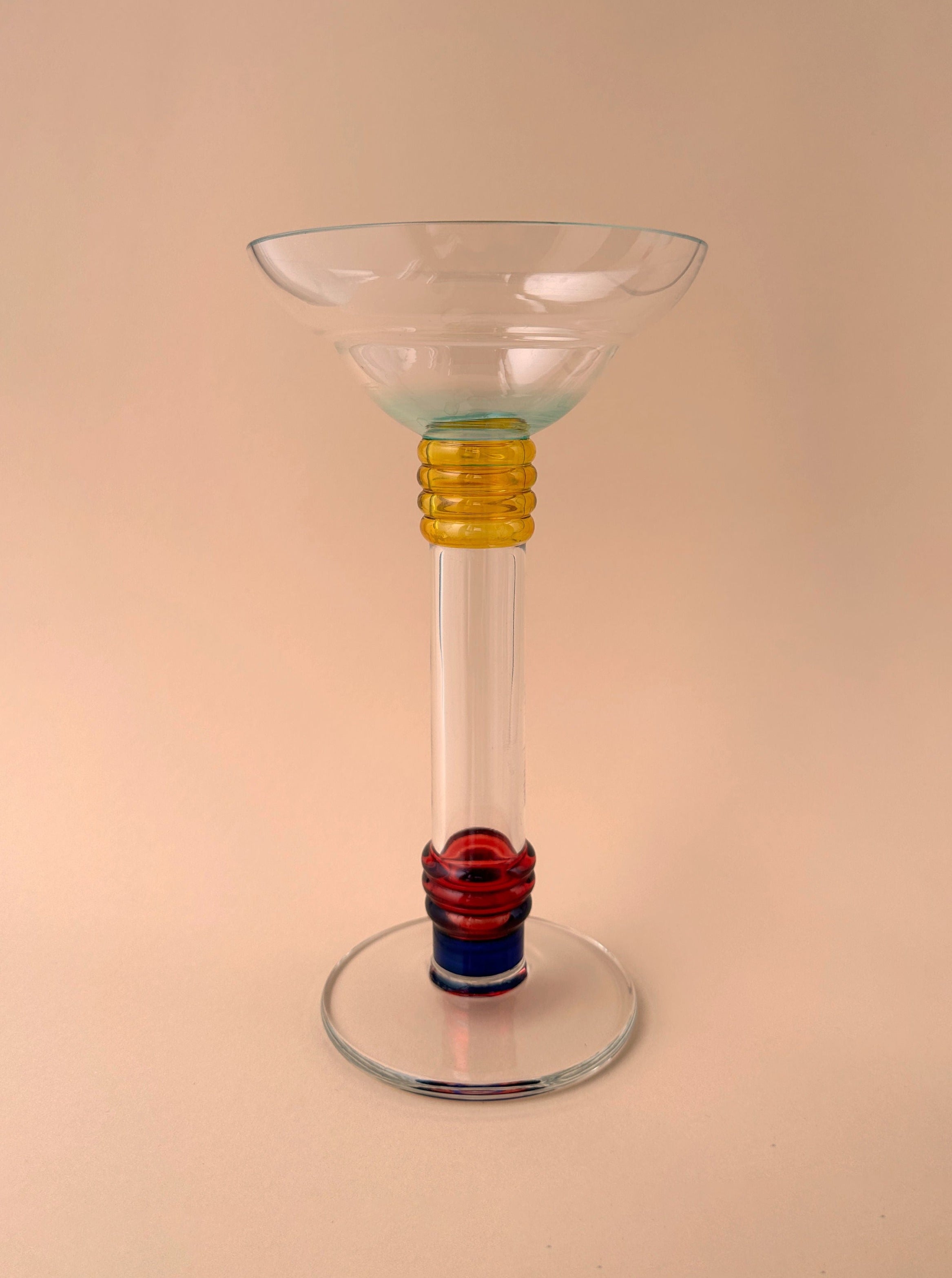 German Postmodern Glass Vase in Memphis Style by Leonardo 90s