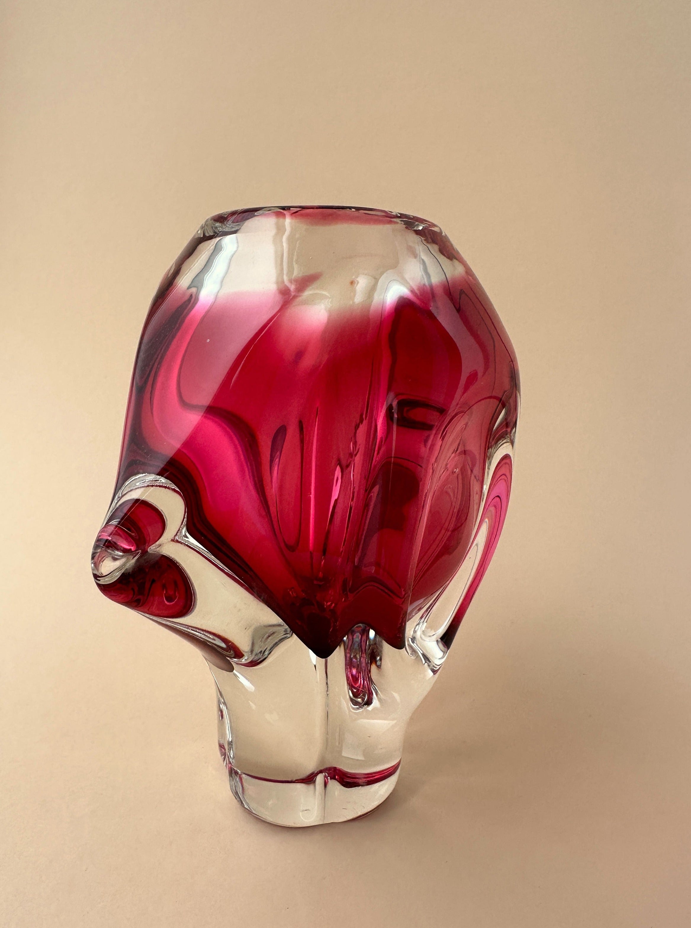 Glass Vase by Josef Hospodka for Chribska Bohemia