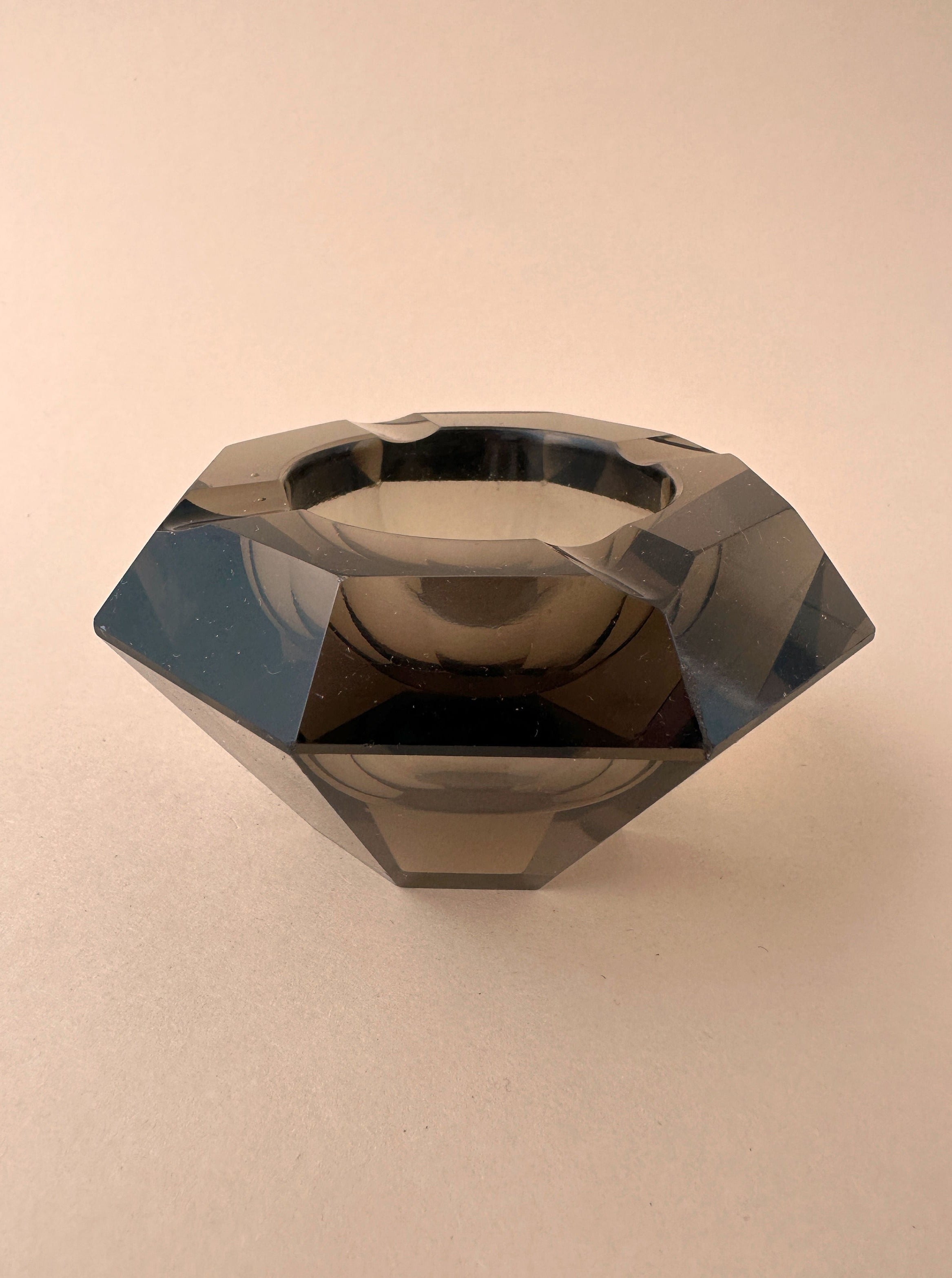 Cendrier en verre cristal Moser Prisma années 30