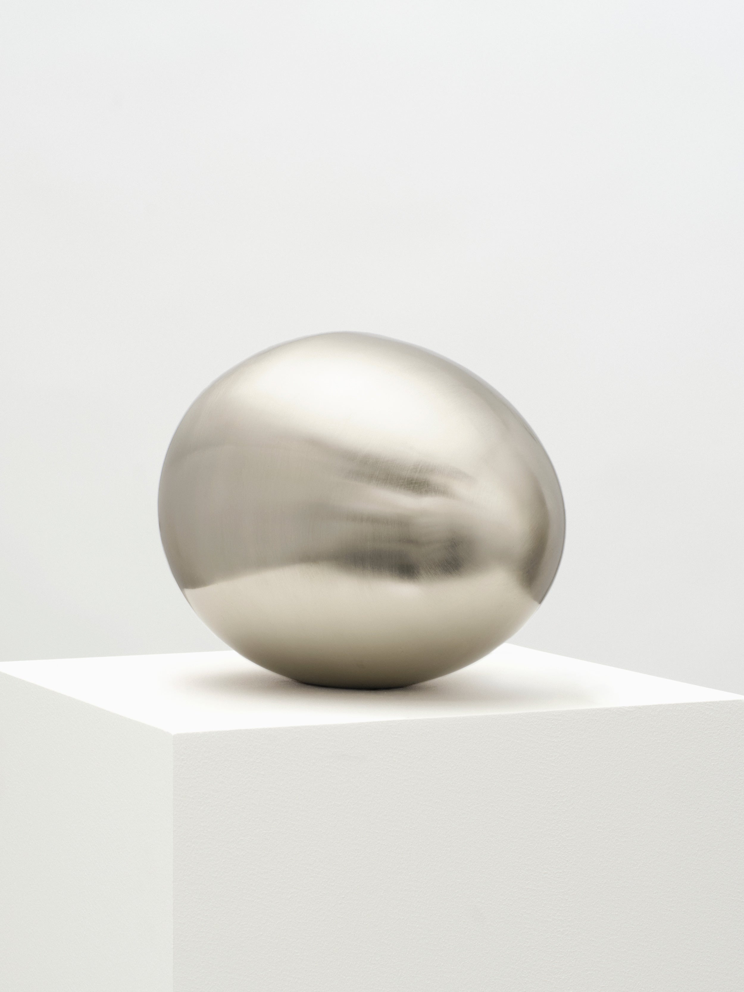 Contemporary Art Piece of Egg Sculpture made of Brushed Steel