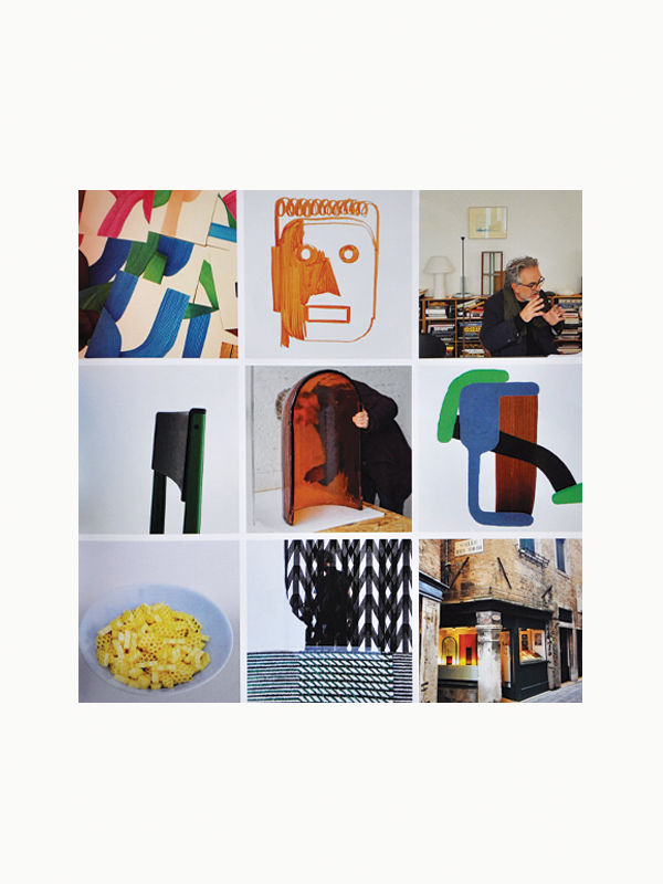 A collage of nine diverse images including abstract art, photographs of a person, food, and urban scenes by Maison Plage: Ronan Bouroullec: Day After Day, arranged in a grid format.